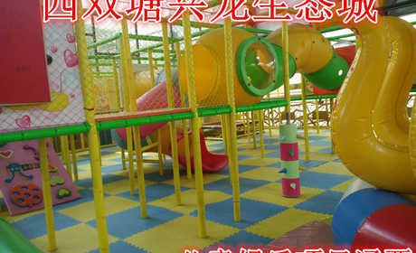 仅48元，享原价60元的【天津】西双塘兴龙生态城儿童娱乐项目通票,含门票一张.兴尖顶青瓦，雕龙画风，古朴典雅。