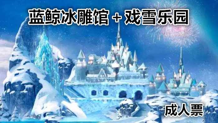 仅70元，享原价160元的【涞源】河北省首届国际冰雪节蓝鲸冰雕馆＋戏雪乐园成人一票通，有室内冰雕展示区、VR科技体验区、冰雪互动娱乐区，室外滑雪赛道、雪地娱乐项目及功能配套区。